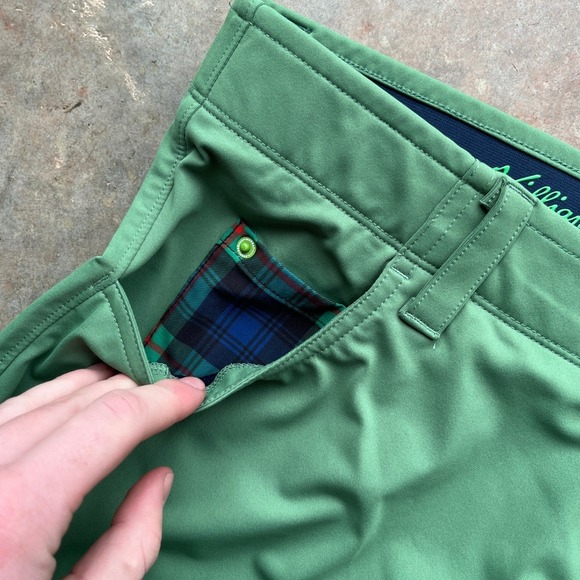 William Murray Golf Pants Men Straight Fit Green Plaid Pocket Detail Size 38 - Picture 4 of 7